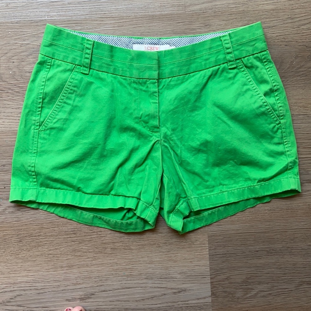 Green J. Crew Broken-In Chino Shorts